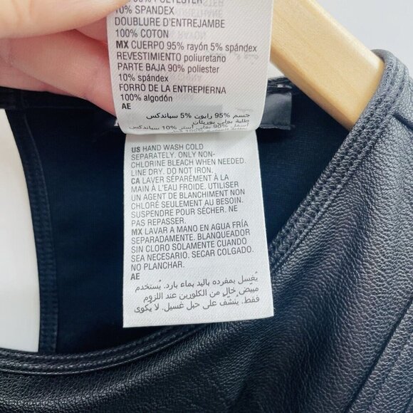 INC International Concepts Womens Small Faux Leather Bodysuit in Black $50 2467 - Picture 10 of 10